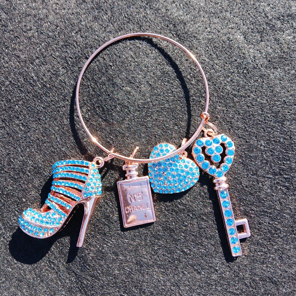 Fashion Blue 4 Charm Bracelet